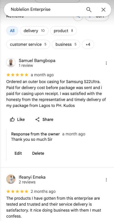 Customer review