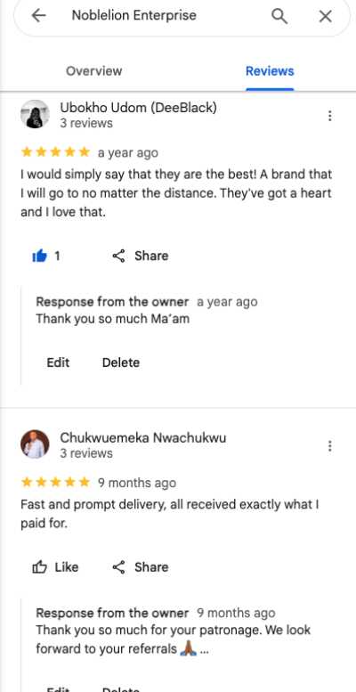 Customer review
